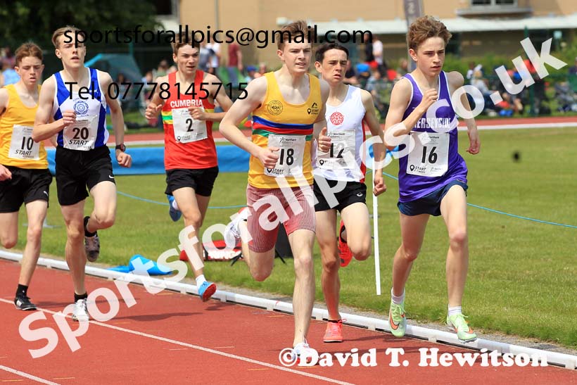 Mens Under-17s 800 metres, 2022 Northern Inter Counties U17s and U15s Track and Field, York, Thursday, June 2nd. Photo: David T. Hewitson/Sports for All Pics